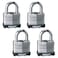 Master Lock 1803Q Fortress Outdoor Padlock with Key 4 Pack KeyedAlike Laminated Steel