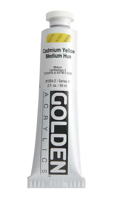 Heavy Body Acrylics by GOLDEN Cadmium Yellow Medium Hue 2 fl oz Tube Professional Acrylic Paint SemiOpaque