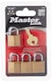 Master Lock Padlock Solid Brass Lock 34 in Wide 120Q Pack of 4Keyed Alike
