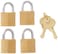 Master Lock Padlock Solid Brass Lock 34 in Wide 120Q Pack of 4Keyed Alike