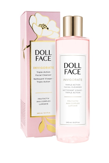 DOLL FACE Facial Cleanser  Invigorate TripleAction Face Wash  Exfoliating  Brightening Glycolic Acid  Citrus Enzymes  All Skin Types  8 fl oz