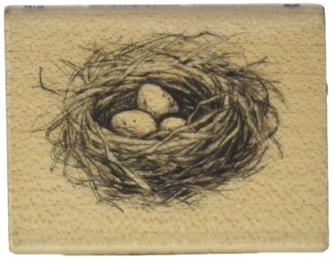 Inkadinkado Bird Nest Wood Stamp For Scrapbooking and Card Decorating 175 W x 225 L
