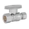 Eastman 38 Inch FIP x 38 Inch OD Compression Quarter Turn Straight Stop Valve Brass Plumbing Fitting Chrome 10754LF