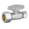 Eastman QuarterTurn Straight Stop Valve with Brass Ball Mechanism 58 Inch OD Compression Inlet x 38 Inch OD Compression Outlet Chrome Plated 10756LF