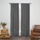 Eclipse Cadenza Microfiber Rod Pocket Panel Pair Light Filtering Window Curtains 54 in long x 40 in wide 2 Panels Smoke