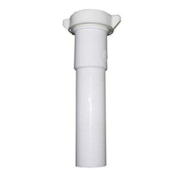 LASCO 034341 White Plastic Tubular 114Inch by 6Inch Slip Joint Extension with Nut and Washer