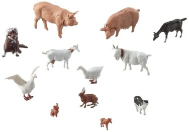 Noch 15711 Farm Animals Small 12 H0 Scale Figures