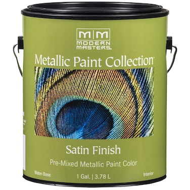 1 gal Modern Masters ME150 Silver Metallic Paint Collection Satin WaterBased Decorative Metallic Paint