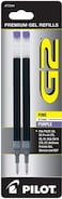 Pilot G2 Gel Ink Refills Fine Point 07 mm Purple Pack of 2