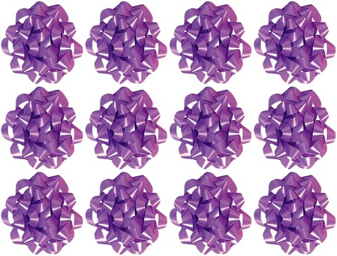 The Gift Wrap Company Decorative Confetti Gift Bows Medium Lavender pack of 12