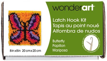 Wonderart Butterfly Latch Hook Kit 8 X 8