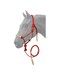 Tough 1 Rawhide Noseband Rope Halter with Lead Red Horse