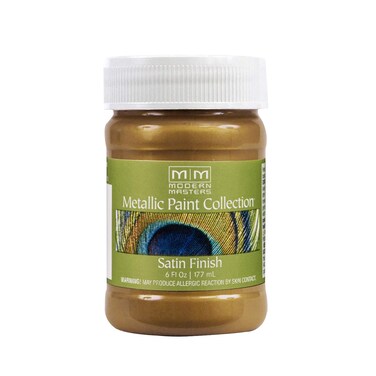 6 oz Modern Masters ME289 Brass Metallic Paint Collection Satin WaterBased Decorative Metallic Paint