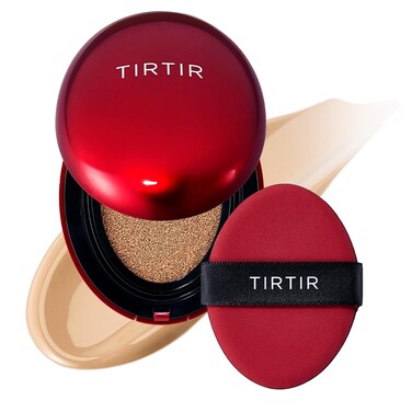 TIRTIR Mask Fit Red Cushion Foundation  Full coverage Weighless Skin fit Satin Glow Finish Korean cushion foundation 27N Camel 063 Fl Oz Pack of 1