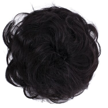 CAISHA 100 HUMAN HAIR Scrunchie Hair Piece Updo Braid Hair Scrunchy Messy Bun Natural Black H312f