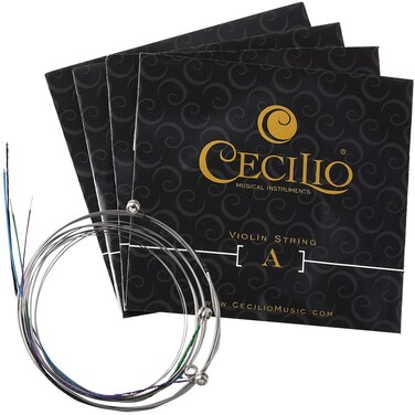 Cecilio 4 Packs of Stainless Steel Violin Strings 44 Full Set with E A D G Strings for Electric and Acoustic Violins  Reliable and Affordable Replacement for your Fiddle