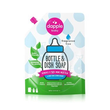 Dapple Refill Pack Baby Bottle and Dish Liquid Fragrance Free 338 Fluid Ounce