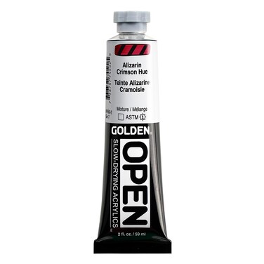 OPEN SlowDrying Acrylics by GOLDEN Alizarin Crimson Hue 2 fl oz tube Professional Acrylic Paint Transparent