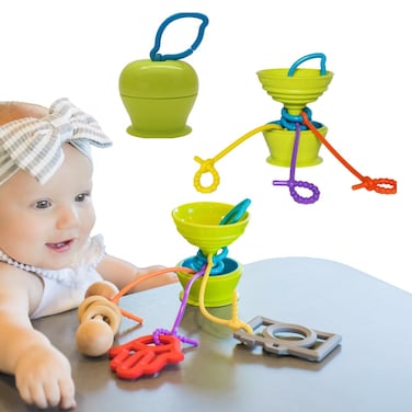 Grapple Suction Cup High Chair Toys Holder  3 Toy Tethers Keep Toys from Falling  Holds Teethers Toys Snack Cups  for Babies 612 Months  Perfect for Travel and Restaurant