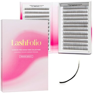 LLBA LashFolio Wet Promade Fans Handmade Volume Eyelashes Multi Selections From 5D To 10D C CC D Curl 003007 mm 815mm Length Long Lasting Easy Application 5D007 D 8mm15mm