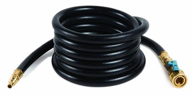 Camco 10ft Heavy Duty QuickConnect RV Propane Hose Connects RV Propane Supply with Olympian 5100 5500 and Other Low Pressure Grills 57282  Black