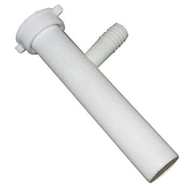 LASCO 034331 White Plastic Tubular 112Inch by 8Inch Direct Connect Branch Tailpiece with 78Inch Outlet