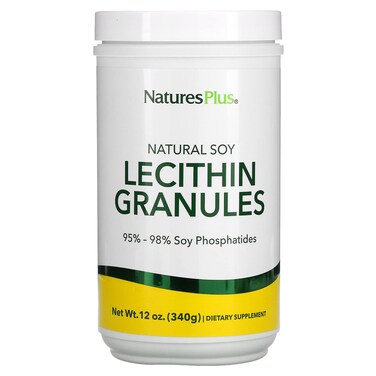 Natures Plus Lecithin Granules  95 Soy Phosphatides 12 oz  Lecithin Powder Supplement PleasantTasting OilFree  Vegetarian GlutenFree  45 Servings