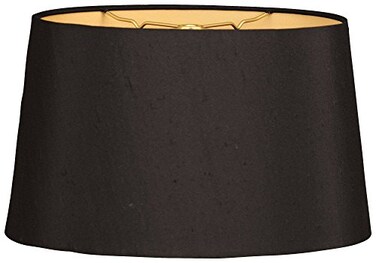 Royal Designs Inc Shallow Oval Hardback Lamp Shade HB61110BLKGL Black 85 x55 x 10 x 65 x 55