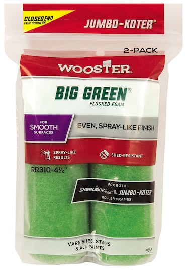 Wooster Brush RR3104 12 JumboKoter Big Green Paint Roller 412 in L Fabric Cover Phenolic Core 45 Inch