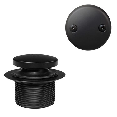 Westbrass D93262 112 TipToe Bathtub Drain Plug Trim Set with TwoHole Overflow Faceplate Matte Black 1 Count Pack of 1