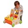 Constructive Playthings Beginners Buggy Baby Push Toy Holds Baby Dolls and Toddler Toys Wood NonToxic WaterBased Paint FrictionControl Wheels Ages 12 Months and Older