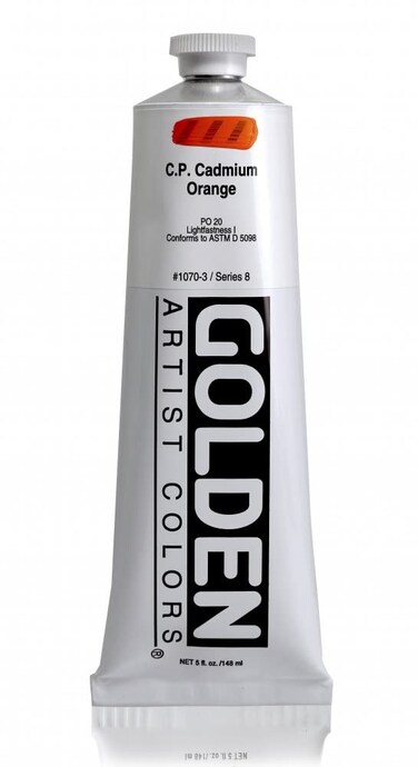 Heavy Body Acrylics by GOLDEN Cadmium Orange 5 fl oz Tube Professional Acrylic Paint Opaque