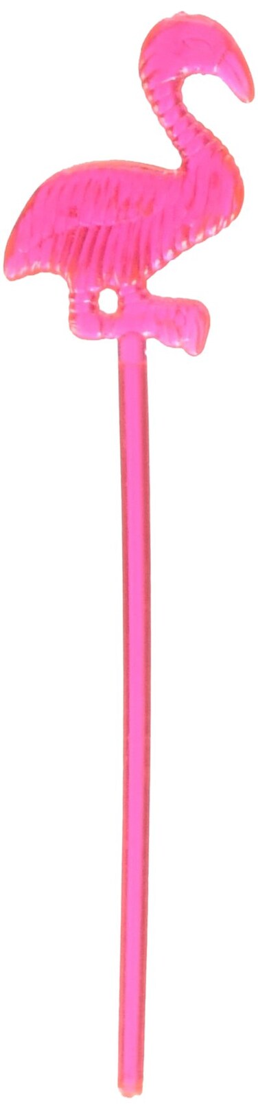 Unique Plastic Flamingo Picks 3 Pink 24 Pcs