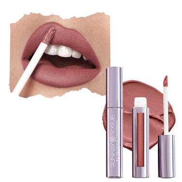 Runway Rogue Velvet Glam Liquid Lipstick AlmostMatte Mauve Lipstick with a Hint of Spice 90s Nude
