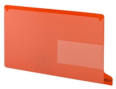 Smead End Tab Poly Out Guide TwoPocket Style Bottom Position Tab Legal Size Red 25 per Box 63950