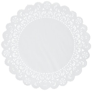 School Smart  85611 Paper DieCut Round Lace Doily 8 in White Pack of 100