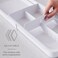 YouCopia DrawerFit Sliding Drawer Tray with Adjustable Dividers Expandable Kitchen Storage Organizer Speckled White