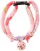 Necoichi Chirimen Cat Collar with Clover Bell Pastel Pink