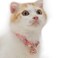 Necoichi Chirimen Cat Collar with Clover Bell Pastel Pink
