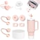 Stanley Cup Accessories Set Including 6 Pcs Silicone Spill Proof Stopper 2 Pcs Straw Cover Cap for 910 mm Straws 1 Pcs Clear Silicone Boot for Stanley Cup Stanley 40oz  30oz Tumbler PINK