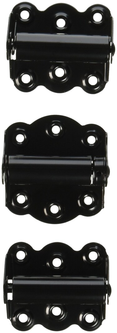 Wright Products V226BL 2 34 Adjustable  Self Closing Door Hinges Set of 2 Self Closing Hinges and 1 Adjustable Self Closing Hinge Black