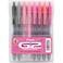 Pilot G2 Premium Gel Roller Pens 8 Pack Pouch Fine Point 07 mm Assorted Pink Positivity Pack