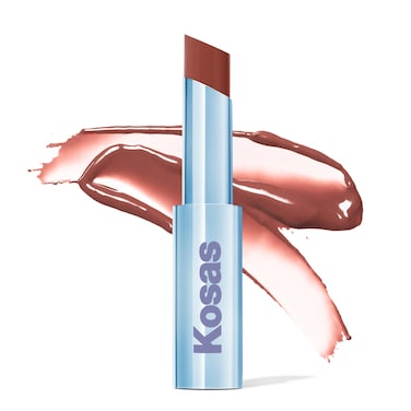 Kosas Wet Stick Moisturizing Shiny Sheer Lipstick with Ceramides Hyaluronic acid Peptides and Mango Butter  Soothes Softens and Moisturizes Lips  Tropic Bliss