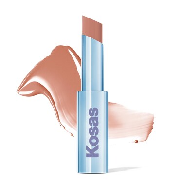 Kosas Wet Stick Moisturizing Shiny Sheer Lipstick with Ceramides Hyaluronic acid Peptides and Mango Butter  Soothes Softens and Moisturizes Lips  Heatwave