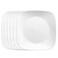 Corelle Vitrelle 6Piece Salad Plates Set Triple Layer Glass and Chip Resistant Lightweight Square 9Inch Plates White