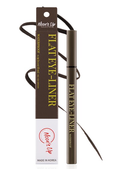 NOONS UP Flat EyeLiner  Waterproof Liquid Eyeliner Pen  UltraSlim  Bold Ash Brown Eyeliner Liquid  Quick Dry Waterproof Eyeliner Pen  EyeDefining Brown Liquid Eyeliner 0018 Fl Oz
