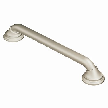 Moen Brushed Nickel Bathroom Safety 24Inch Designer Safety Shower Grab Bar with Curled Grip for Handicapped or Elderly LR8724D3GBN