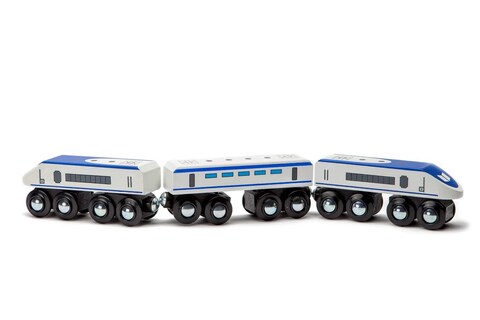 Buy maxim enterprise inc Express Train Set Bullet Train for Wooden Train Track Train Set of 2 Engines 1 Passenger Car Compatible with Thomas and Friends Brio Other Major Brand Wooden Railways