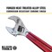 Klein Tools D5064 Adjustable Drive Wrench Forged with High Polish Chrome Finish and a plastic dipped handle 4Inch