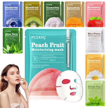 10PCS Face Sheet Mask Skin CareHydrating Face Sheets Masks Bulk Gift SetMoisturizing Longlasting Sheet Face Masks Skincare for WomenFacial Sheet Mask for All Skin Types